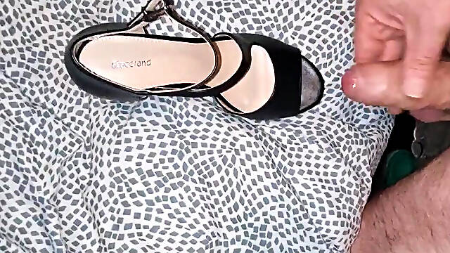Squirted my wifes new shoes before she puts them on for a night out