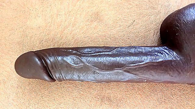 Big black African dildo like cock