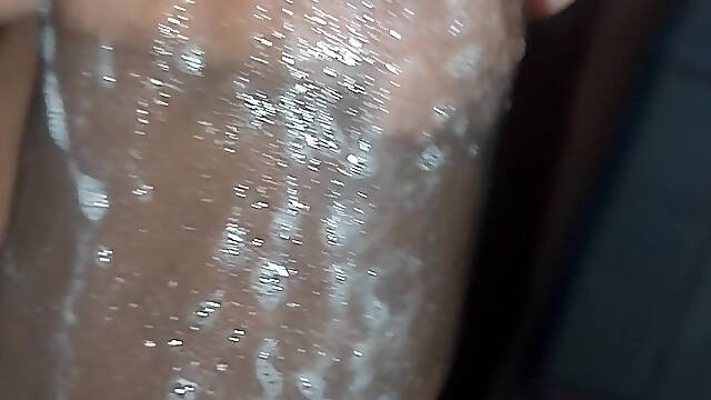 Big fat cock massage before bath