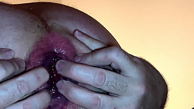 Deep kiss for grandpa with a small prolapse