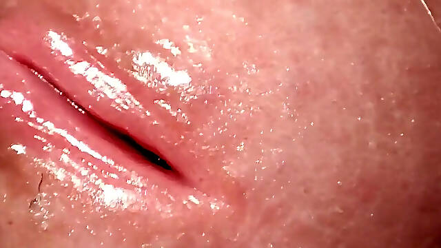 Macro view of my cock and cum