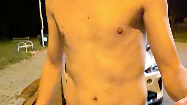Naked in the parking lot