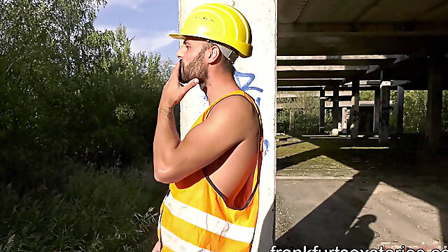 Wimp Deepthroats Construction Worker and gets Massive Facial