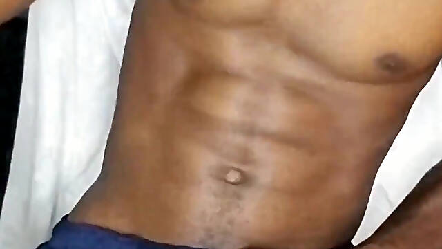 Stroking My Big Black Cock Threw My Boxer Shorts