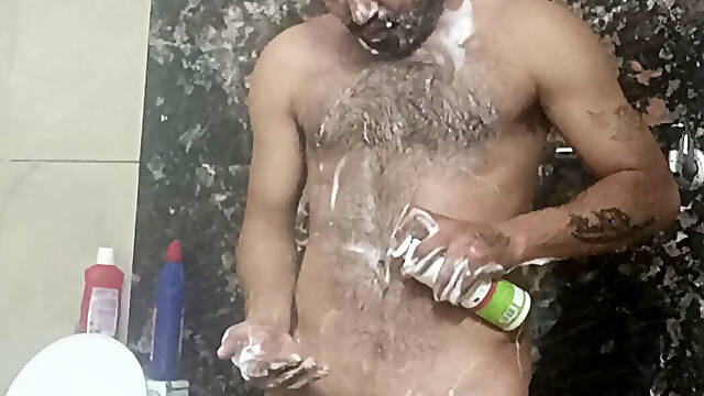 Indian Rajasthani desi man enjoy shower and masterbation show with neighbour police officer uncle get sucked and sucking with ne