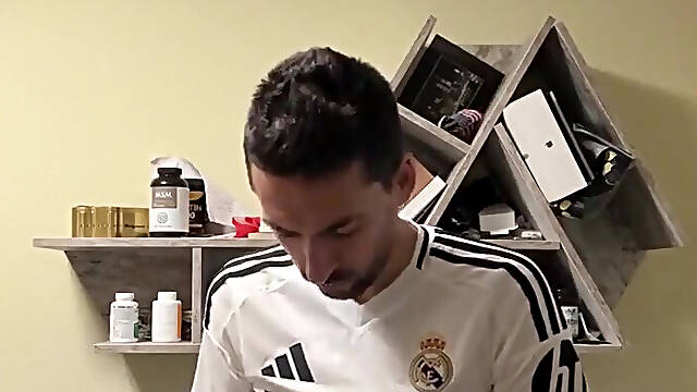 Straight Soccer Guy Jerking off Busts a Huge Load