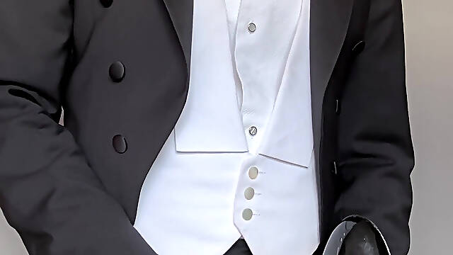 Gentleman in Tails Jerks off Into His Patent Leather Shoes