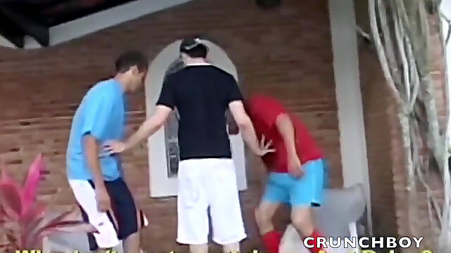 Straight footballers from Praha fucking raw outdoor