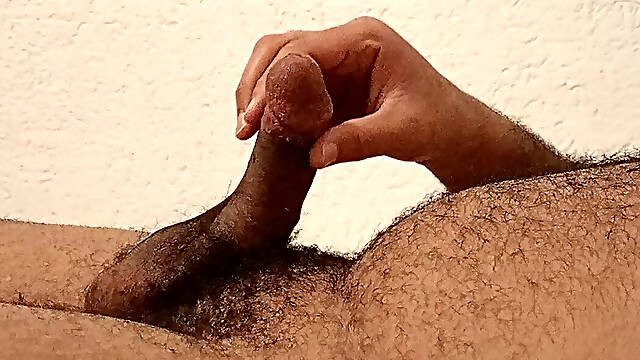 Soft jerk of a pretty brown cock