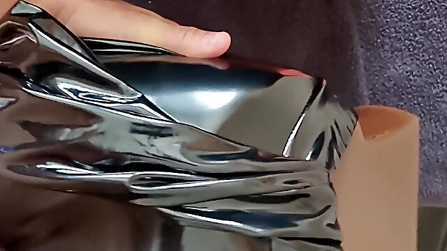 Shiny Latex Ass Humping and Leather Shorts Banged