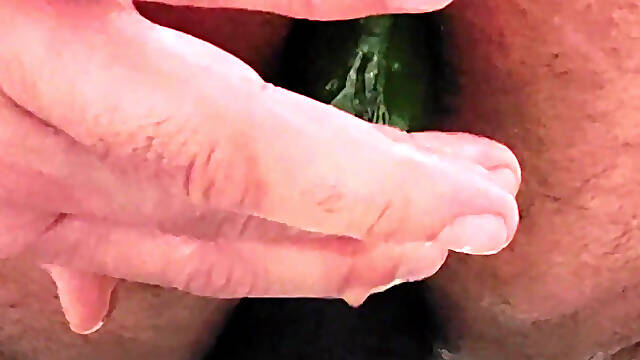Big Ass Anal Play with Cucumber