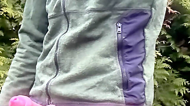 Skinny twink can be observed jerking off outdoors. Shows thick cock in public and jerks off.