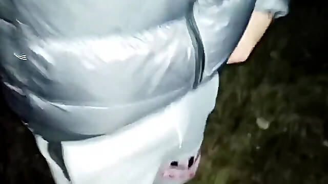 "oh My Poor Ass" Twink Pushes Cum Out of Swollen Ass Outdoor After Car Fuck
