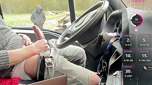 Rest Area Tease in My Truck - Spontaneous Encounter