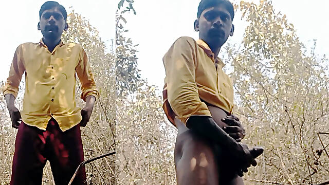 Rajesh Playboy 993 Daring Outdoor Masturbation Big Cock and Cumming in the Jungle. Outside Handjob Spanking Butt Public