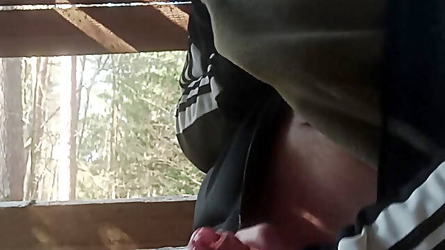 Wild jerking off &amp; pissing in the forest