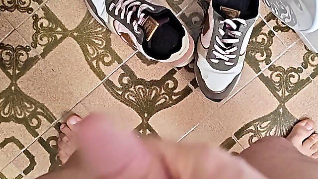Cum squirt on sneakers