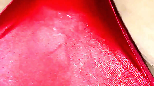 Wifes Sexy Red Thong Full of Cum!