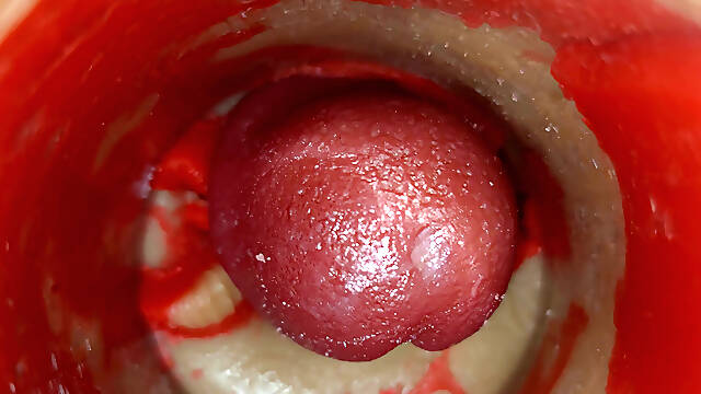 Deep thrusts trigger feverish cum inside without sperms trace