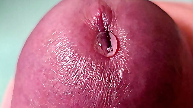 Fan requested close up pee hole of my thick veiny throbbing hard cock