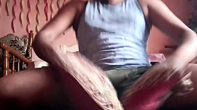 Watching very hard boobs fucking video and feel same fun with pillows at high hornyer