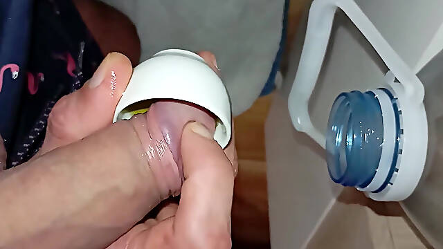 The Stud with the Big Cock Is Eager to Fuck an Ass, Cumshot in the Mouth of the Bottle!