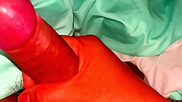 Hubby playing with his cock