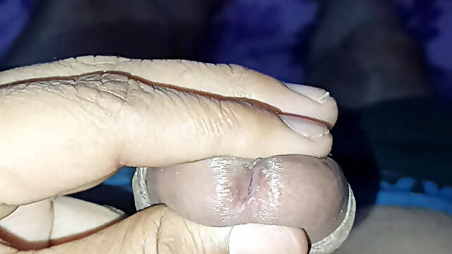 Boy playing with his hard cock