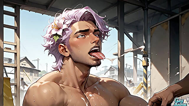 Pink Hair Muscle Titans Ass Explosion in Warehouse