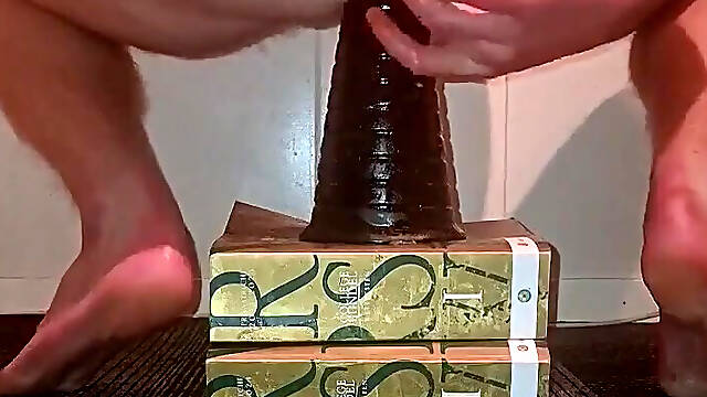 Gay Twink Riding Huge Anal Dildo Pawn