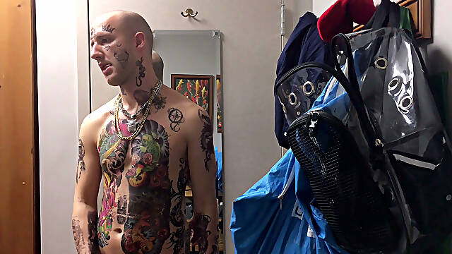 Face Tatted Masturbator