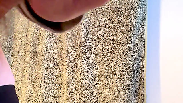 Jerking hard in work bathroom