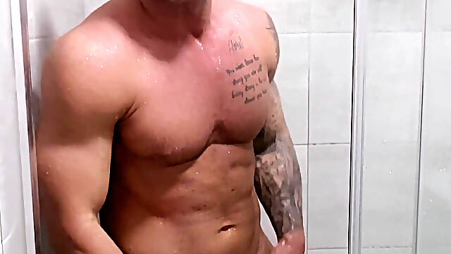 Shower Wank &amp; Huge Thick Cumshot