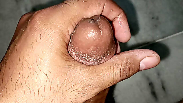 Masturbation And Cumming In My Hostel Washroom With My Circumcised Penis