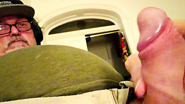 Father stroking his penis for strokings sake