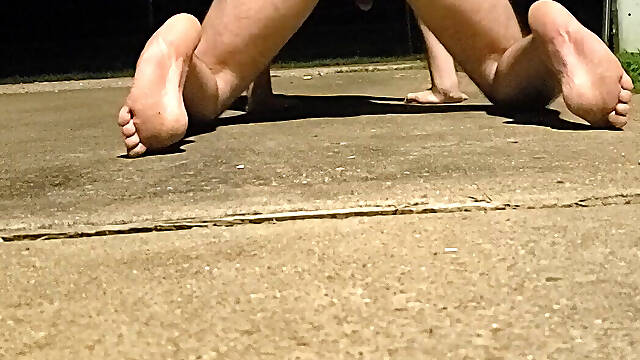 Micropenis man gapes ass for neighbors to see