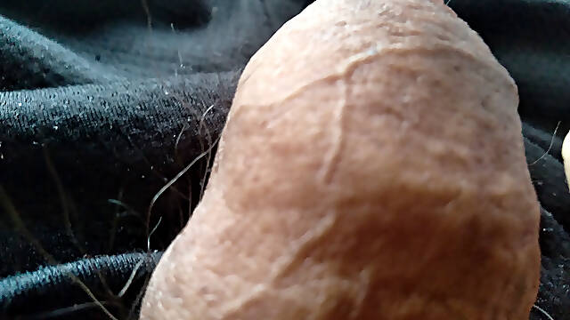 Gay amateur touches his thick cock with his fingers