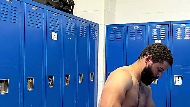 Muscle Cub in Locker Room