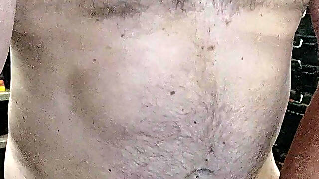 Solo Male fuck flashlight and hold cum on the edge