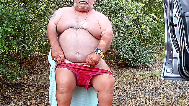 Mark Fletcher eating my cum again in the woods