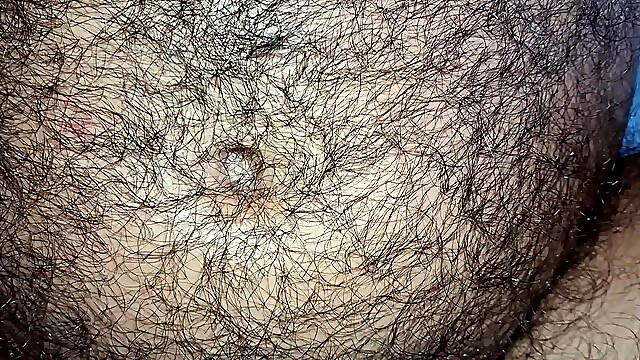 Cock chest nipples feet in close-up