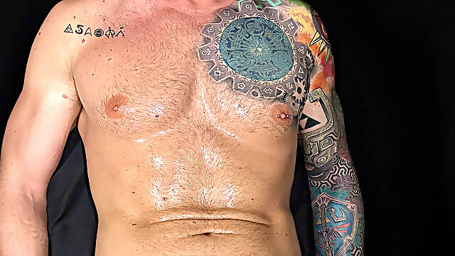 Milking and Edging Sexy Tatted Man