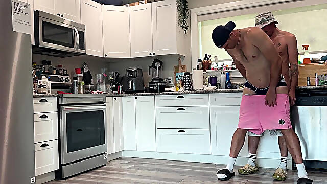 Trying to Clean Kitchen with a Dick up His Ass