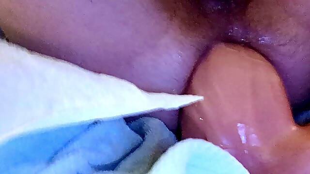 Close up anal toy 3.5" diameter dildo