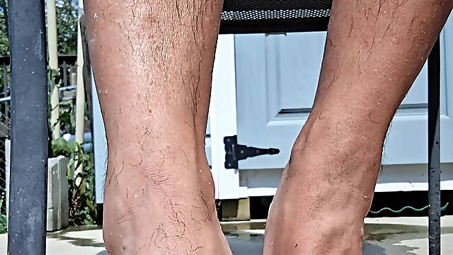 Pissing on my own feet and showing them off after