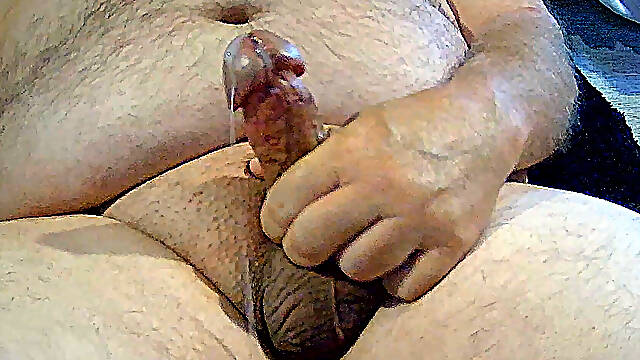 Grandpa Close up Cum in Slow Motion