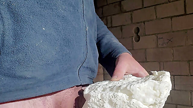 Construction foam on the construction site