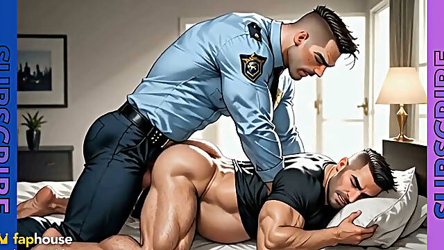 Hentai Police Officers Engage in Wild Anal Sex with Each Other Inside the Police Station! Animation Cartoons.