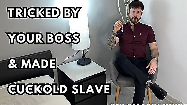 Tricked by your boss & made cuckold slave