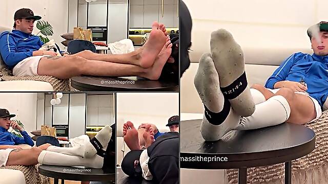 Sniff my sweaty socks and feet after the football match (4K)